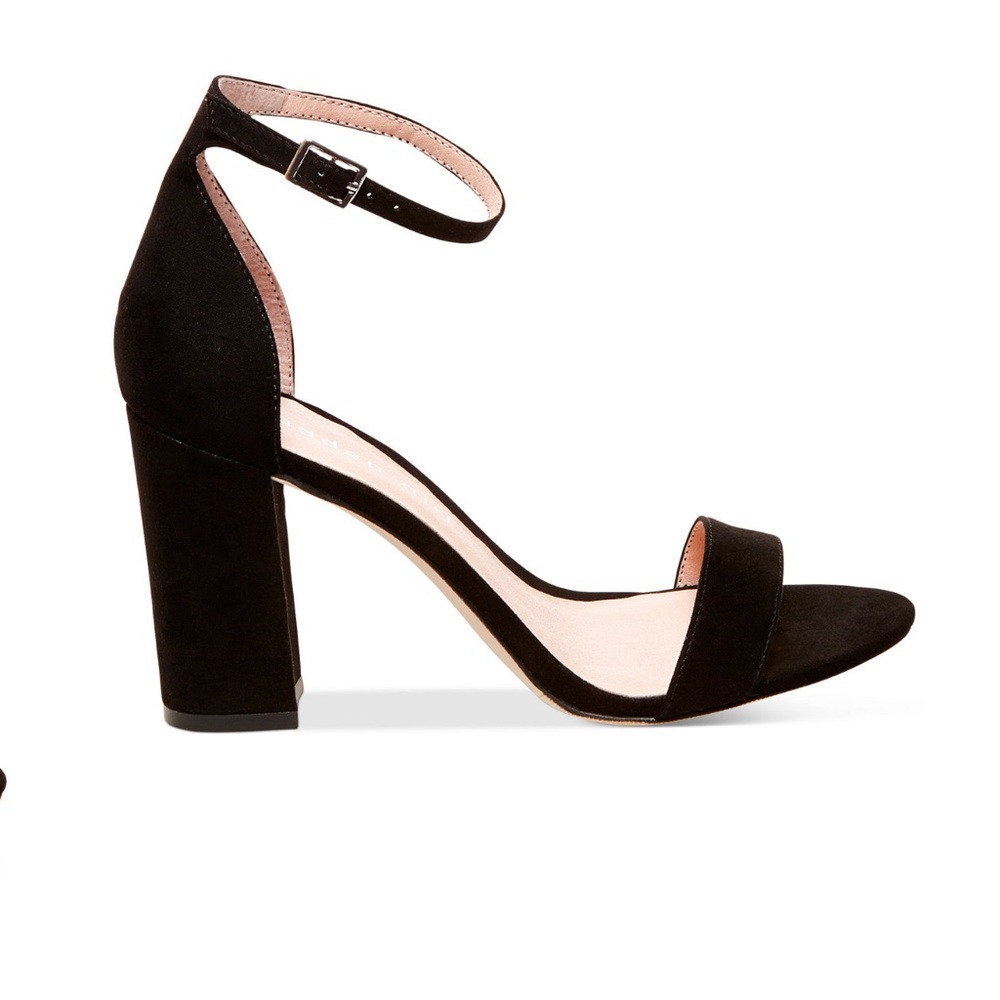New Madden Girl Beella Strap Heel Black 3” Heel Block Heel Strap Sandal